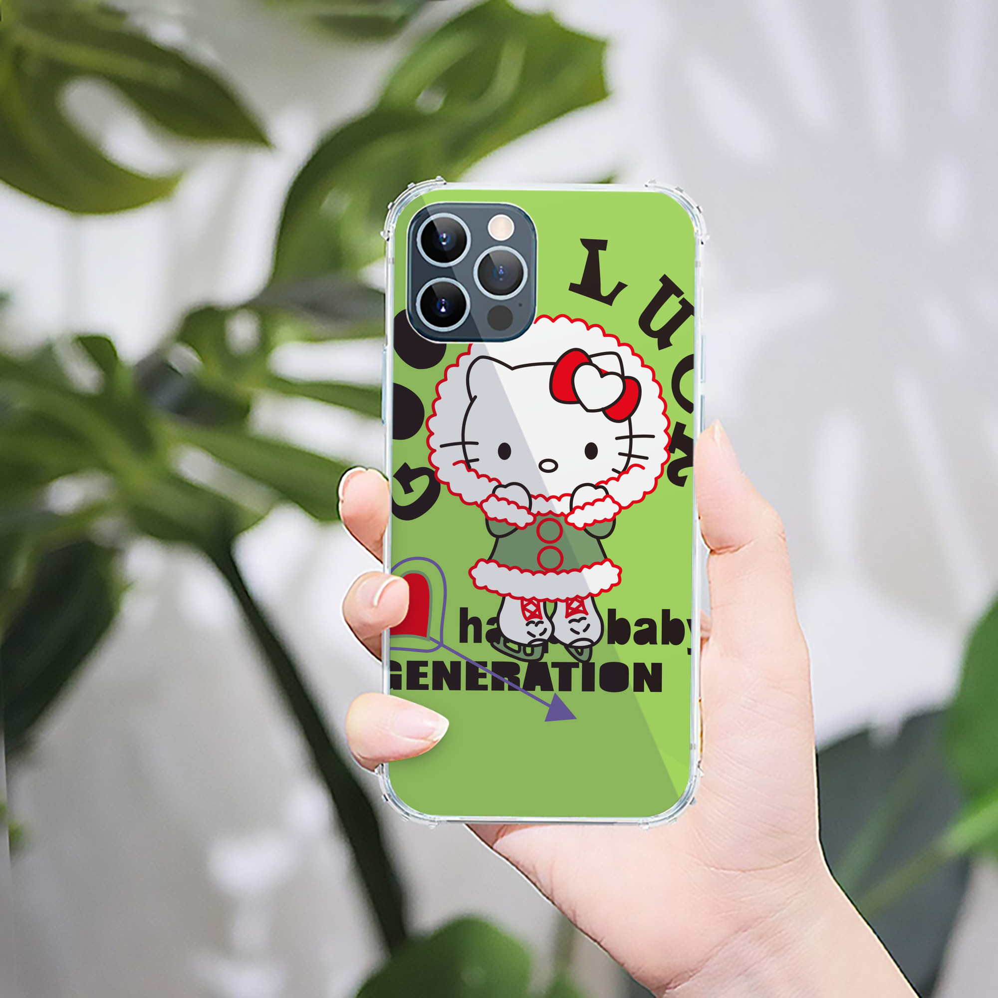 （画像用） Hello Kitty ハローキティ 【iPhone 12シリーズ対応】透明スマホケース（クリアソフトケース）